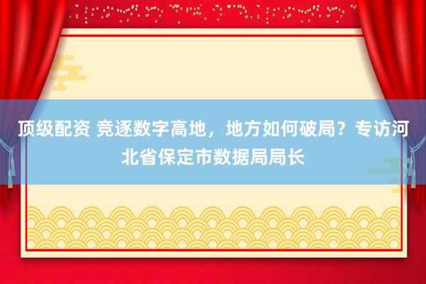 顶级配资 竞逐数字高地，地方如何破局？专访河北省保定市数据局局长